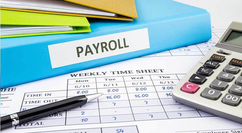 A Payroll business loan file with weekly timesheet and calculator